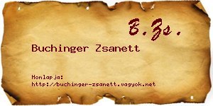 Buchinger Zsanett névjegykártya
